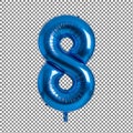 Blue Balloon Number Eight Royalty Free Stock Photo