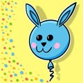 Rabbit Balloon birthday party card