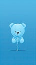 blue balloon in the shape of a sad bear, on a blue background, blue monday, copy space, vertical Royalty Free Stock Photo