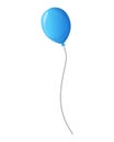 Blue balloon with string flying. Party, anniversary, birthday, New Year celebration decoration element.