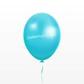 Blue balloon with text `Summertime` vector.