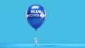 blue balloons with a blue Monday theme