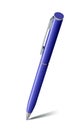 Blue ballpoint pen on a white sheet of paper Royalty Free Stock Photo