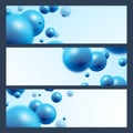 Blue balls banners abstract background