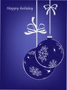 Blue balls ,happy christmas card.