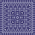 Blue bandanna with white pattern