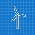 Blue banner with windmill icon