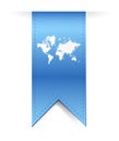 Blue banner world map illustration design