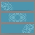 Blue banners with ornate pattern