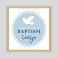 Blue baptism invitation card