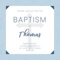 Blue baptism invitation