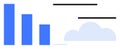 Minimalist Bar Chart with Cloud Element Representing Data Analysis and Cloud Computing Concepts Royalty Free Stock Photo