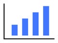 Blue Bar Chart Displaying Increasing Data on a Black Line Graph Royalty Free Stock Photo