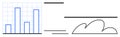 Bar Chart with Grid and Abstract Cloud Line Art for Data Comparison and Growth Concept Royalty Free Stock Photo