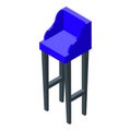 Blue bar stool icon isometric vector. Modern chair Royalty Free Stock Photo