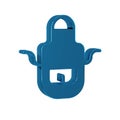 Blue Barber apron icon isolated on transparent background. Apron of a hairdresser with pockets.