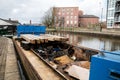 Blue Barge with Rubbish