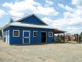 Blue barn in a farm