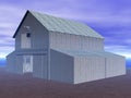 Blue barn rendering Royalty Free Stock Photo