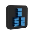 Blue Barrel oil icon isolated on transparent background. Black square button. Royalty Free Stock Photo