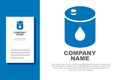 Blue Barrel oil icon isolated on white background. Logo design template element. Vector Royalty Free Stock Photo