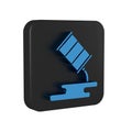 Blue Barrel oil leak icon isolated on transparent background. Black square button. Royalty Free Stock Photo