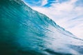 Blue barrel wave in ocean. Big wave for surfing Royalty Free Stock Photo