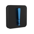 Blue Baseball bat icon isolated on transparent background. Sport equipment. Black square button. Royalty Free Stock Photo