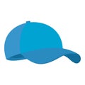 Blue baseball cap icon, flat style.