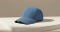 Blue Baseball Cap on White Surface, Studio Shot Royalty Free Stock Photo