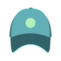 Blue baseball hat flat icon