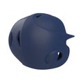 Blue baseball helmet on white. Rear view. 3D illustration Royalty Free Stock Photo