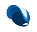 Blue baseball peaked cap. Head wear. Vector illustration.