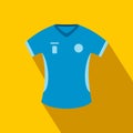 Blue baseball t-shirt flat icon