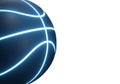 Blue basketball with bright glowing neon lines on white background Royalty Free Stock Photo