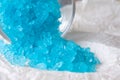 Blue Bath Salt in Glass Royalty Free Stock Photo