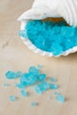 Blue Bath Salt in Shell Royalty Free Stock Photo