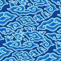 Blue Batik Megamendung Vector Pattern Royalty Free Stock Photo