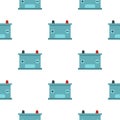 Blue battery car pattern seamless Royalty Free Stock Photo
