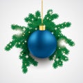 Blue Bauble Fir Branch