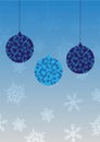 Blue Bauble and snowflake backgorund