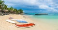 Blue Bay, public beach at Mauritius Royalty Free Stock Photo