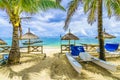 Blue Bay, public beach at Mauritius island, Africa Royalty Free Stock Photo