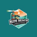 Blue beach logo for indusrial and tourism