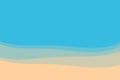 Blue beach and sea with paper cut style summer background