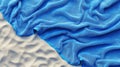 Blue Beach Towel on Sand Royalty Free Stock Photo