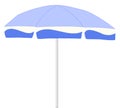 Blue beach umbrella isolated on white background with clipping path Royalty Free Stock Photo
