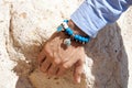 blue bead bracelets Royalty Free Stock Photo