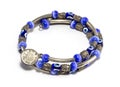 Blue Bead and Silver Bracelet Royalty Free Stock Photo