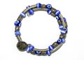 Blue Bead and Silver Bracelet Royalty Free Stock Photo